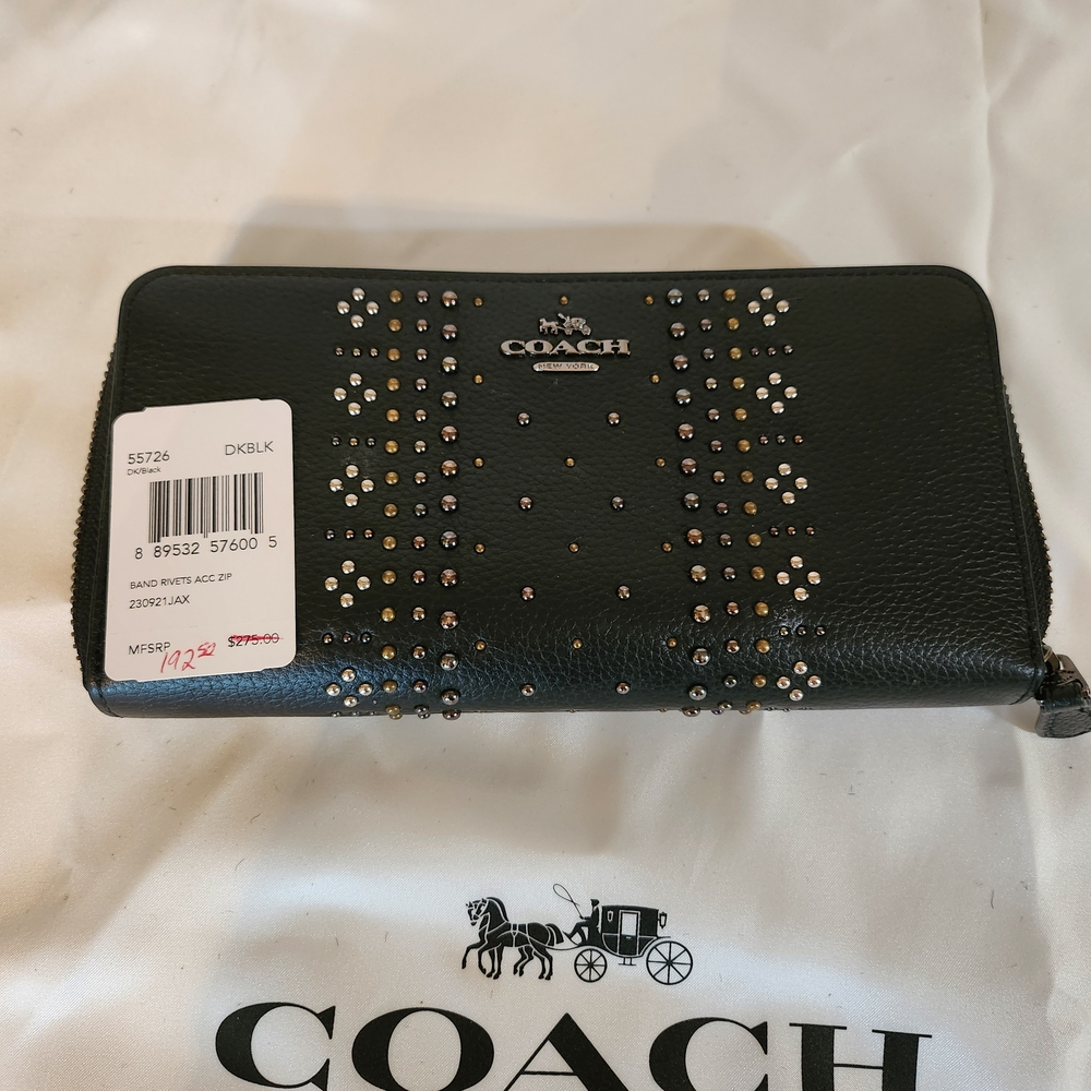 Coach Black Studded Women's Wallet